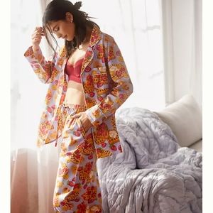 NWT Anthropologie waffle strawberry pajama set NEW